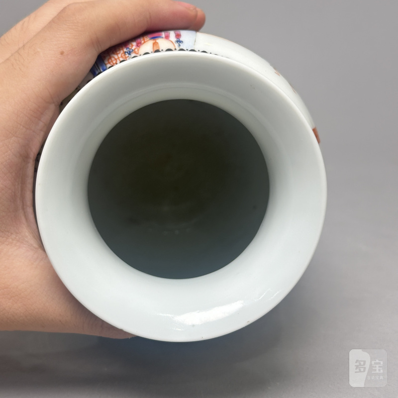 解放初 粉彩人物图灯笼瓶 - 图7